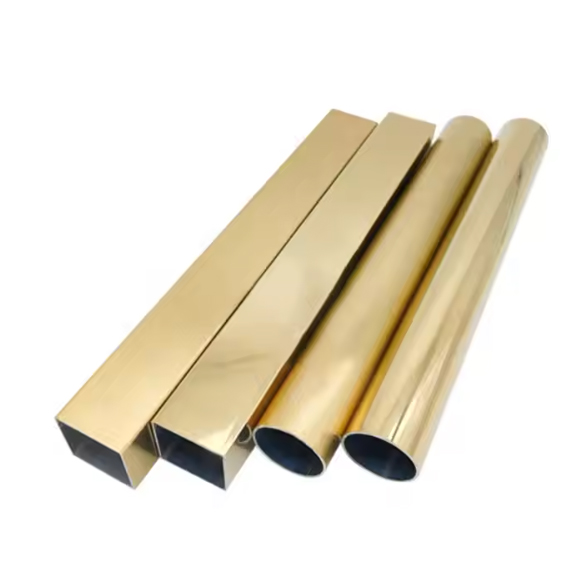 Decorative Polish 201 304 316 430 Golden Gold Color Round Square Colored Tube Stainless Steel Pipe